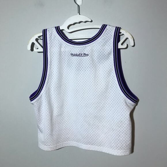 Mitchell and Ness women L white mesh crop Milwaukee Bucks athletic jersey top - Picture 2 of 9